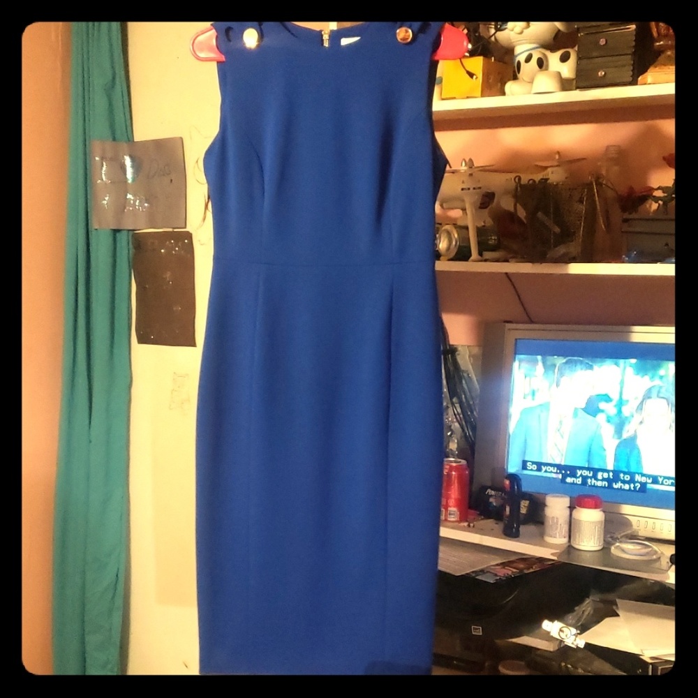 Blue pencil dress